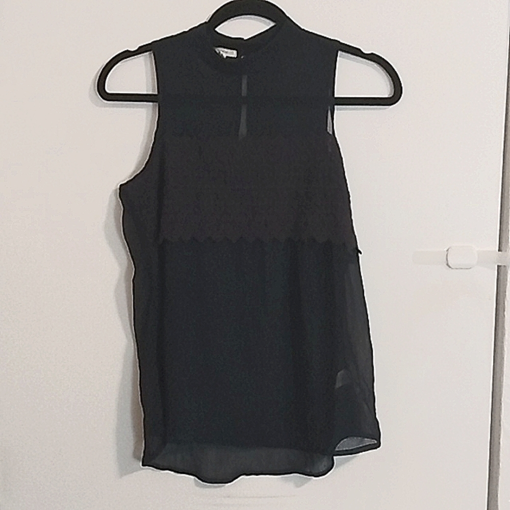 Maurices Black Sheer Lacey Tank Top Women's Size Small